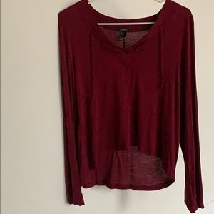 Soft red long sleeved top